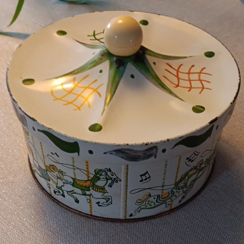 Vintage Carousel Tin Box